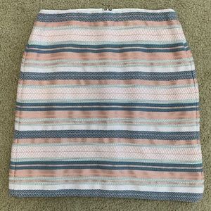 Loft Pink and Blue Pencil Skirt